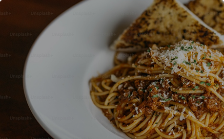 Pasta and Garlic Bread